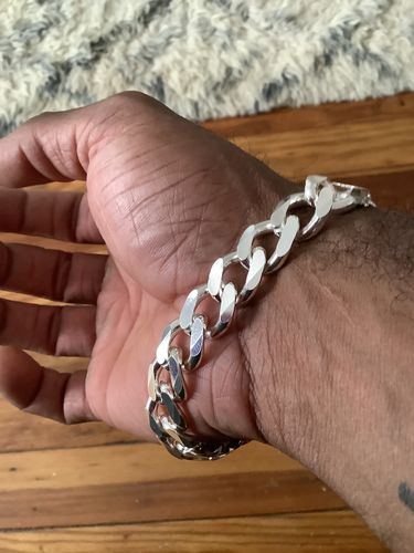Customer photo review of Mens Cuban Link Chain Bracelet 13mm 51GR 8.26 Inch SOLID 925 Sterling Silver