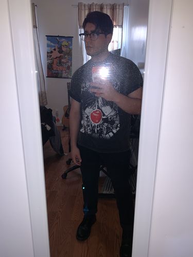 Customer photo review of Harajuku Style Vintage Washed Death Note Oversized Tee