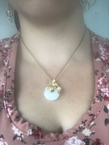 Customer photo review of White Jade Auspicious Necklace
