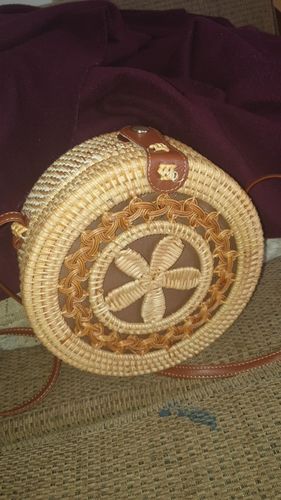 Customer photo review of Sac Boheme Rond en Paille Tissée