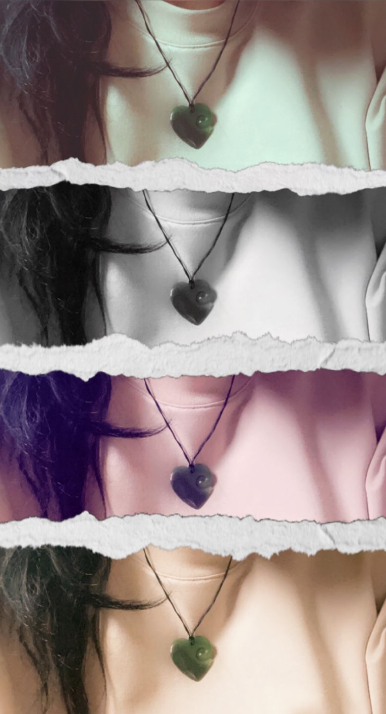 Customer photo review of Genuine NZ Greenstone Heart with Koru Necklace