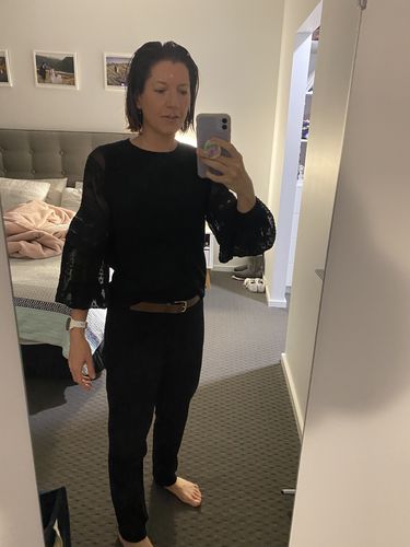Customer photo review of Molli | Detailed Sleeve  Knit in Black