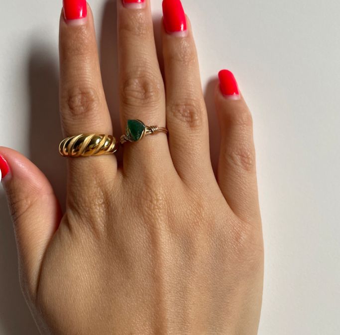 Customer photo review of Gold Chunky Twisted Ring