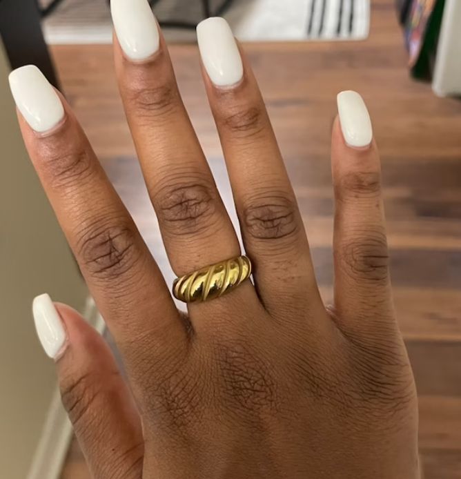 Customer photo review of Gold Chunky Twisted Ring