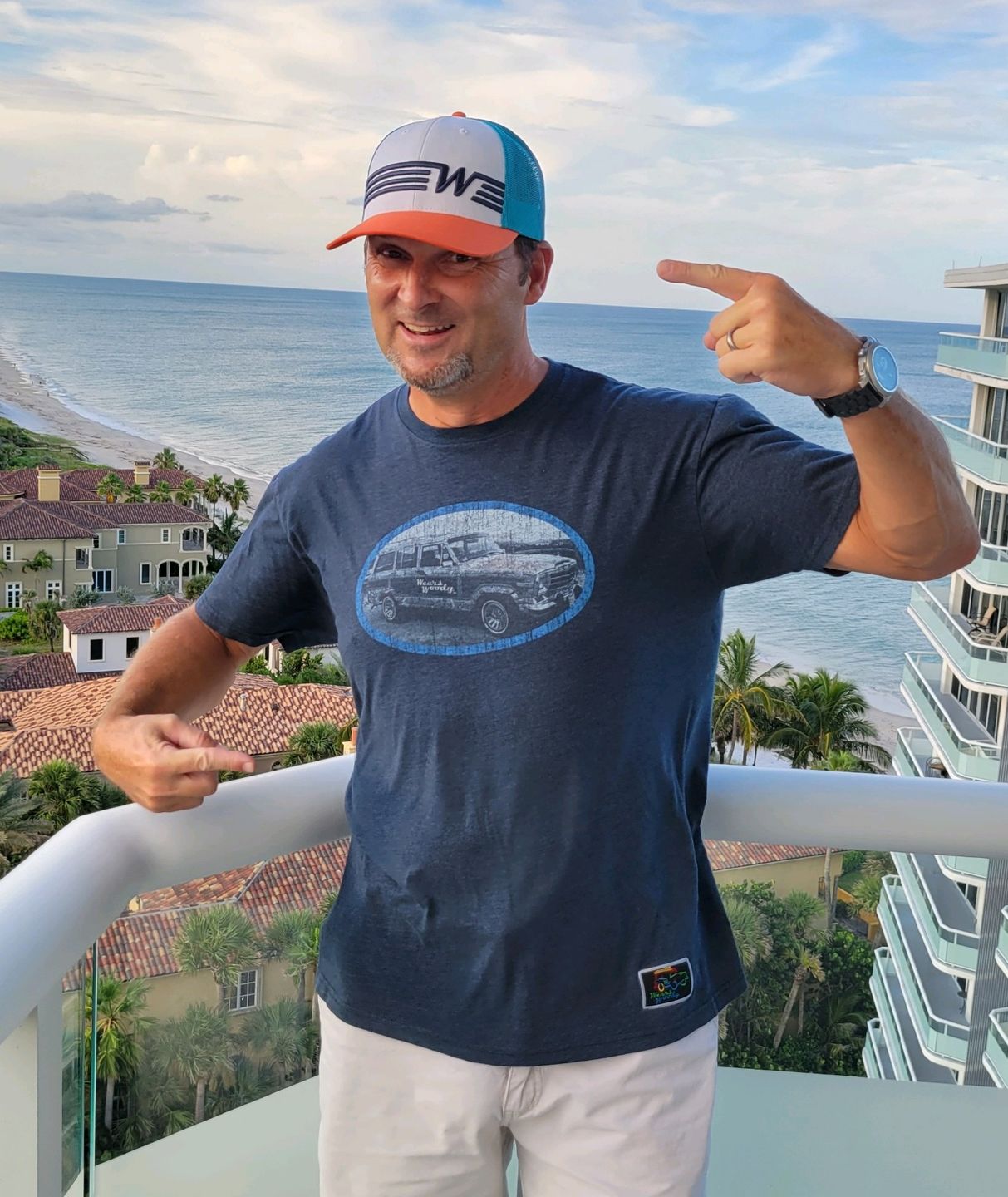 Customer photo review of SUNSTREAKER "W" TRUCKER - WHITE + ORANGE