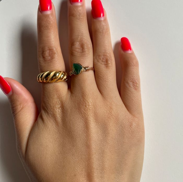 Customer photo review of Gold Chunky Twisted Ring