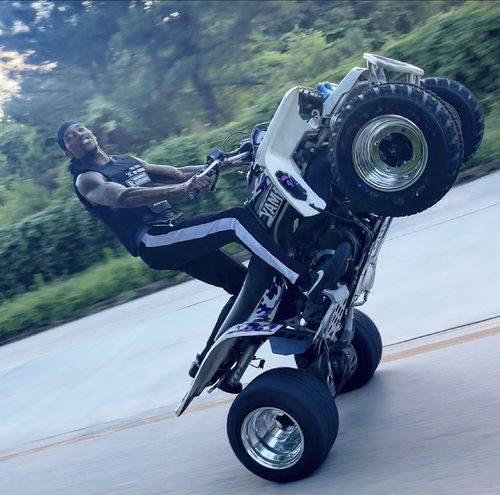 Customer photo review of Premium Side Stripe Zip Pocket Track Pants (Black - White)