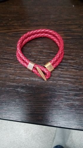 Customer photo review of Bracelet Vintage en Simili Cuir Tressé Fermoir Toggle - 13 modèles disponibles