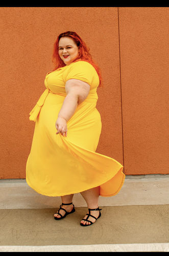 Customer photo review of Rebdolls “Indefinitely” Button Down Skater Midi Dress