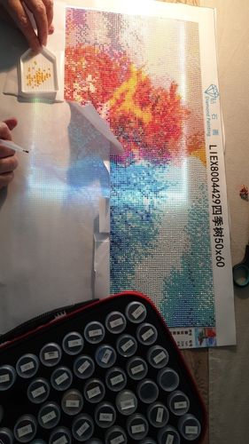 Customer photo review of Kit Broderie Diamant "Arbre des 4 Saisons"