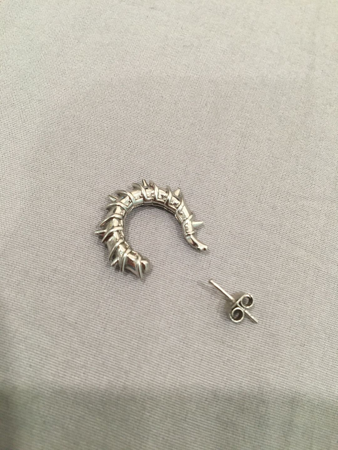 Customer photo review of ARMORED OPEN HOOP EARRING