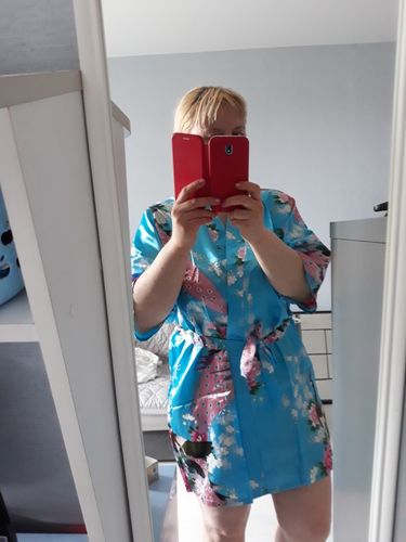 Customer photo review of Robe de chambre Kimono - 17 coloris disponibles