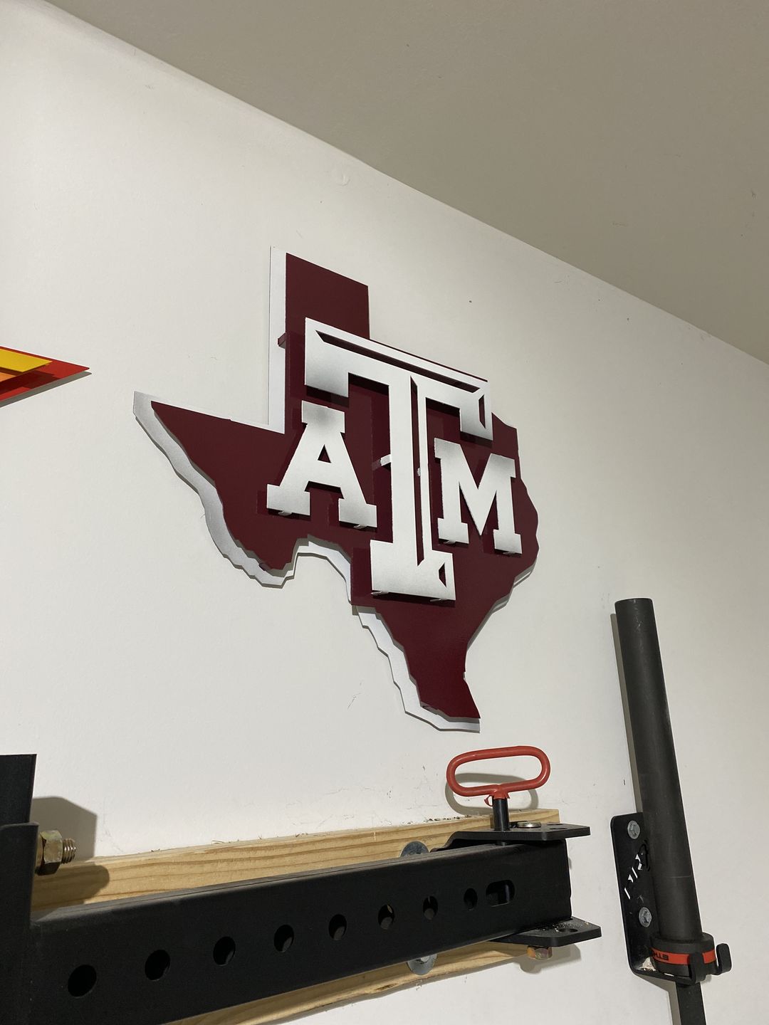 Customer photo review of Texas A&M 3D Metal Art Vintage White on State of Texas 22" x 21.5"