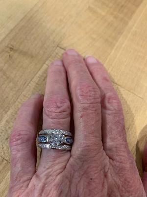 Customer photo review of Silver Ring with Gem and Cremation Ash