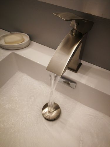 Customer photo review of KODAEN- F11103 Single Handle, Brush Nickel Bathroom Faucet