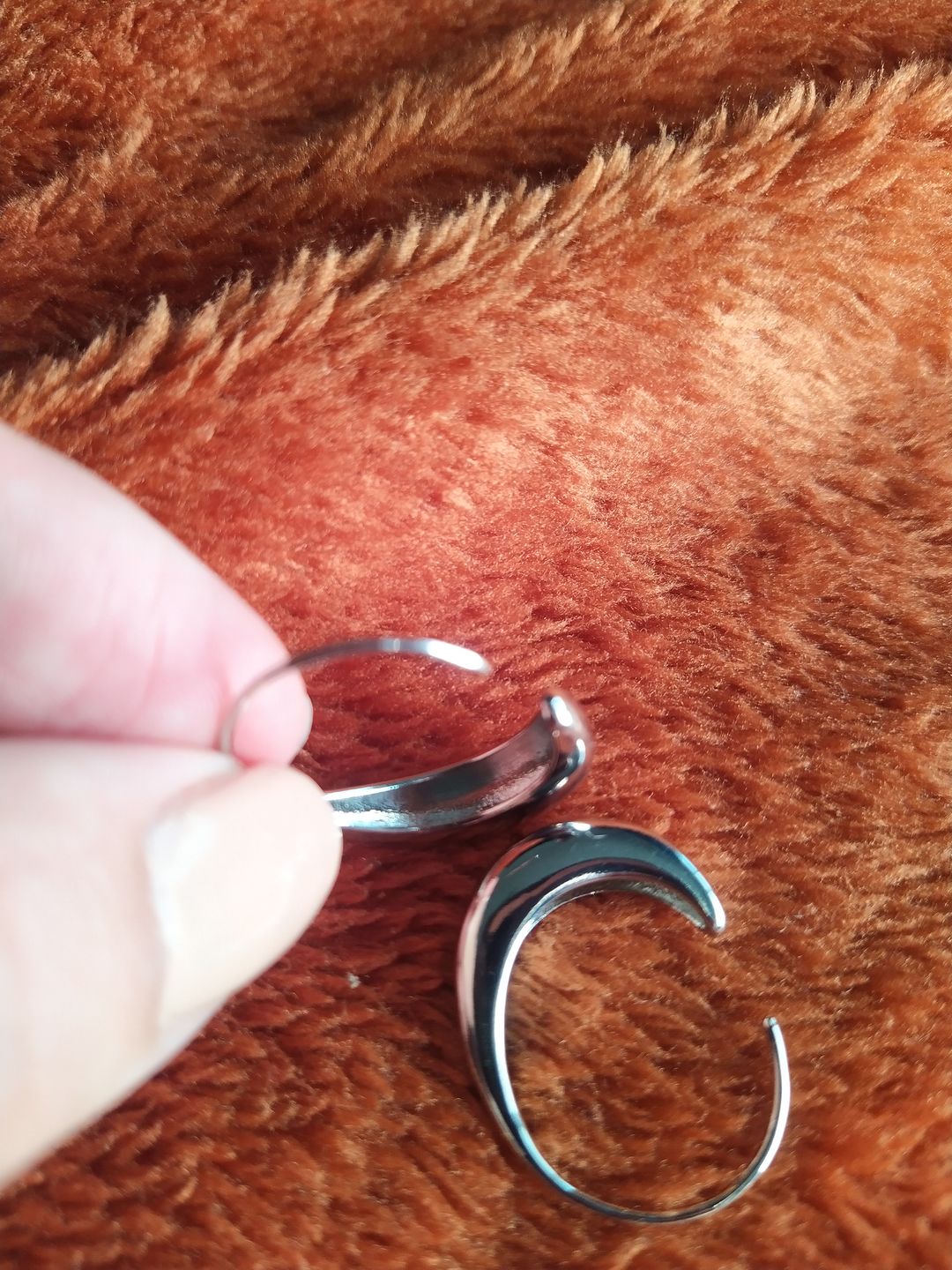 Customer photo review of Classic Drop Hoop Earrings
