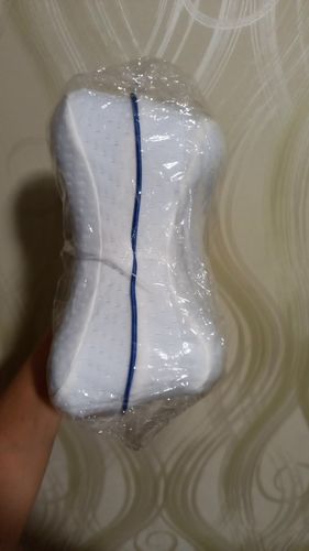 Customer photo review of Orthopedic Memory Foam Body Alignment Knee Leg Pillow for Side Sleeper