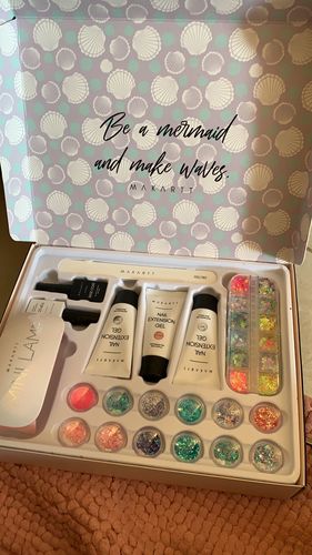 Customer photo review of Mermaid Couture Nail Extension Gel and Glitter Starter Kit