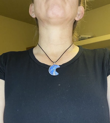 Customer photo review of Tree of Life Crescent Moon Semi-Precious Gemstone Necklace