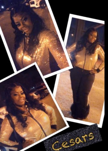 Customer photo review of Sequined Sparkly Zip Through Pant Suit