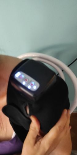Customer photo review of Rechargeable Heated Knee Massager Brace for Arthritis & Pain Relief