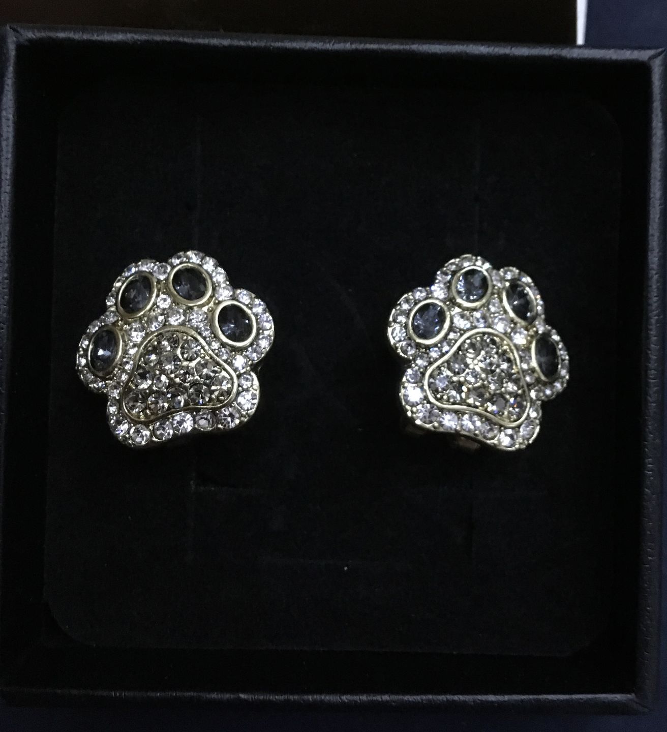 Customer photo review of HEIDI DAUS®"Pretty Paw Print" Crystal Paw Earring