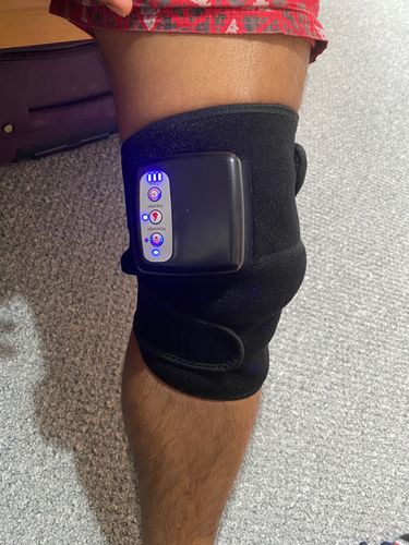Customer photo review of Rechargeable Heated Knee Massager Brace for Arthritis & Pain Relief