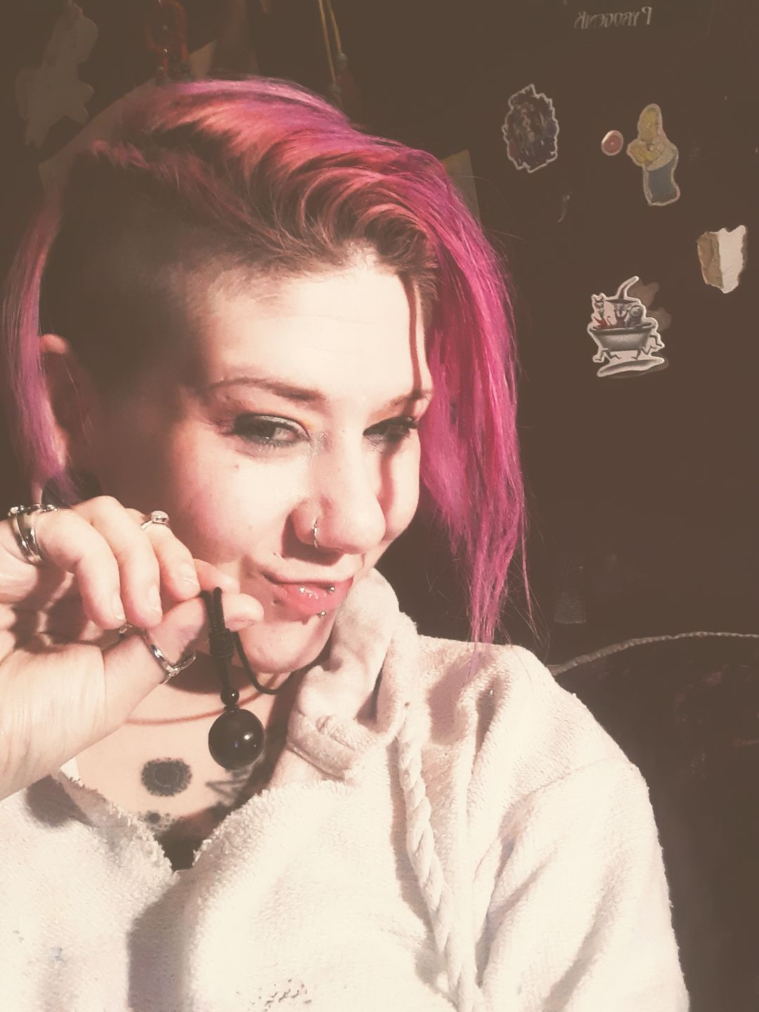 Customer photo review of Obsidian Stone Necklace