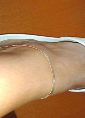 Customer photo review of Herringbone Anklets