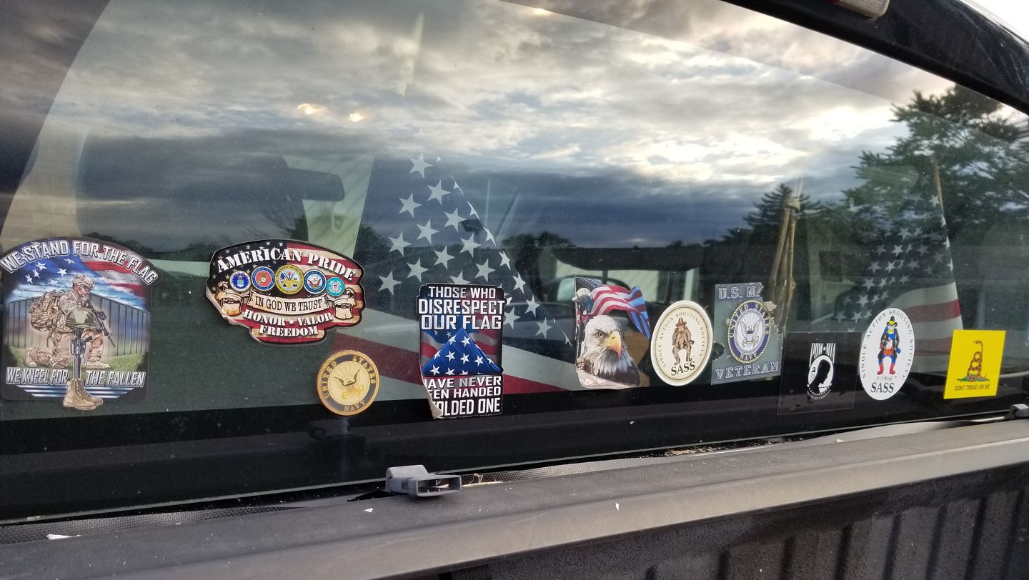 Customer photo review of Those Who Disrespect Our Flag Have Never Been Handed A Folded One 4" Decal