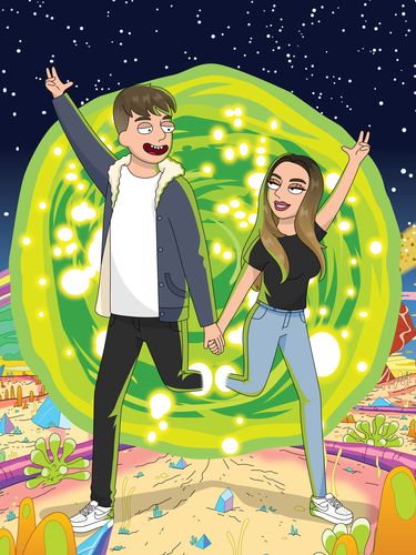 Customer photo review of 'Rick and Morty' Custom Portrait