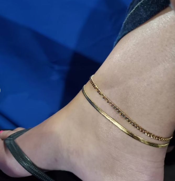 Customer photo review of 14K Gold Filled Anklet