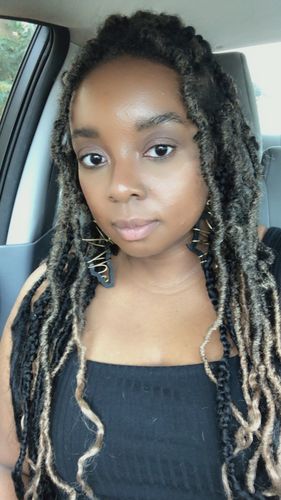 Customer photo review of Wrapped in Africa Earrings