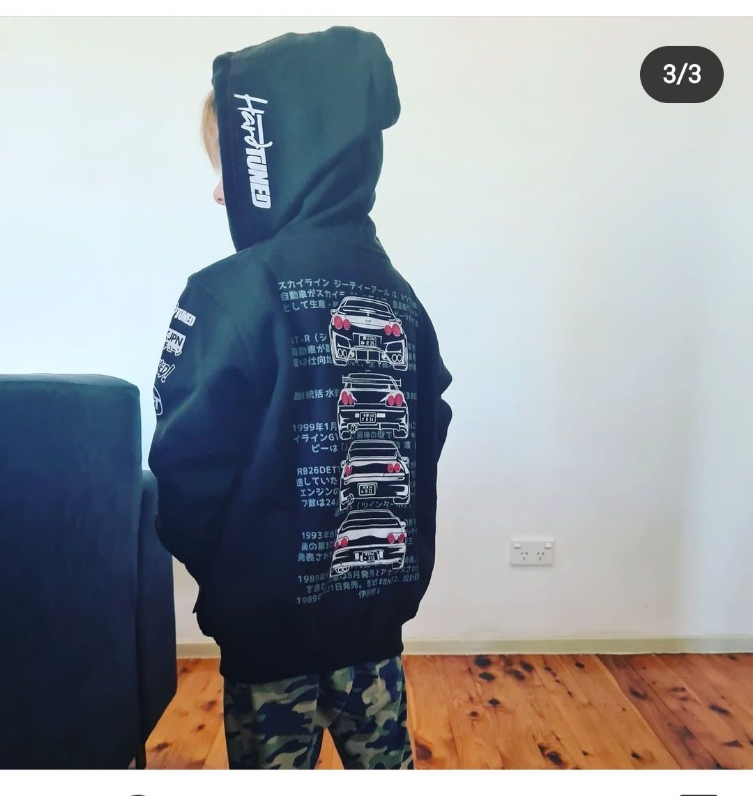 Customer photo review of Kids Nissan Skyline GTR Hoodie