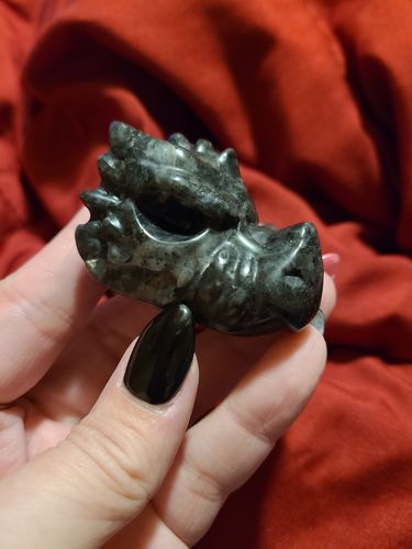 Customer photo review of Larvikite Dragon Head