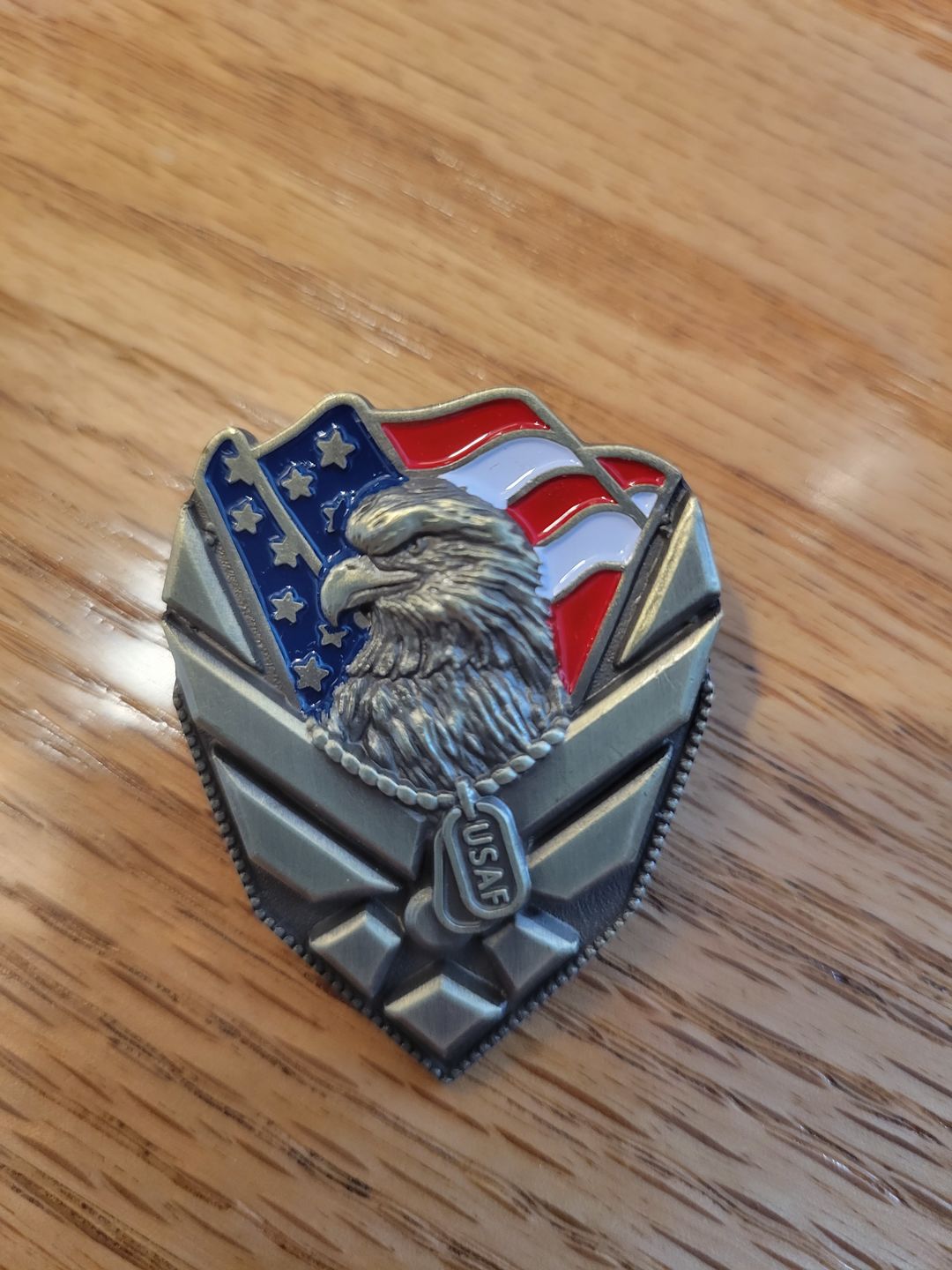 Customer photo review of US Air Force Veteran Pin