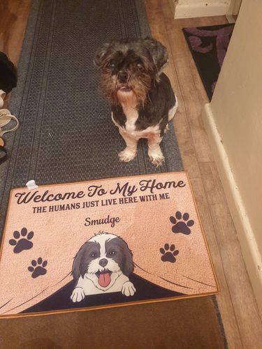 Customer photo review of Welcome To Our Home Custom Doormat
