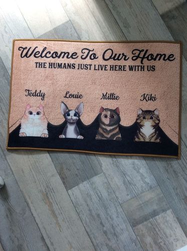 Customer photo review of Welcome To Our Home Custom Doormat