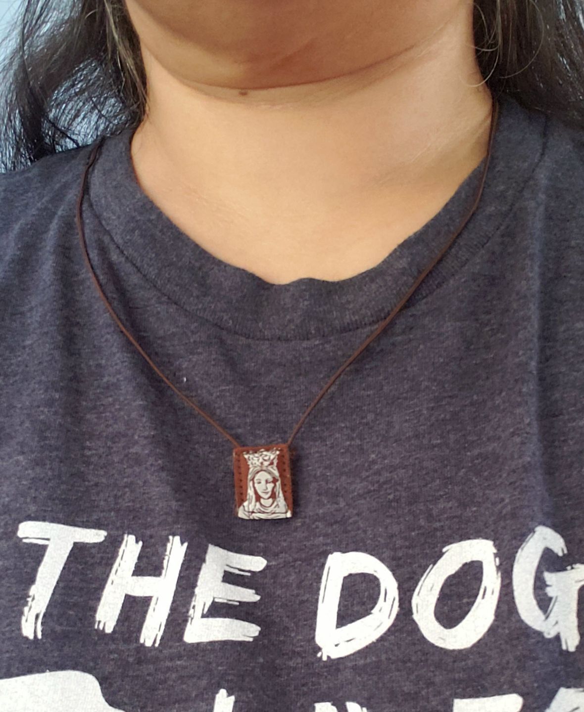 Customer photo review of Premium Brown Scapular, Brown & Cream, Our Lady of Mt. Carmel (Mini)