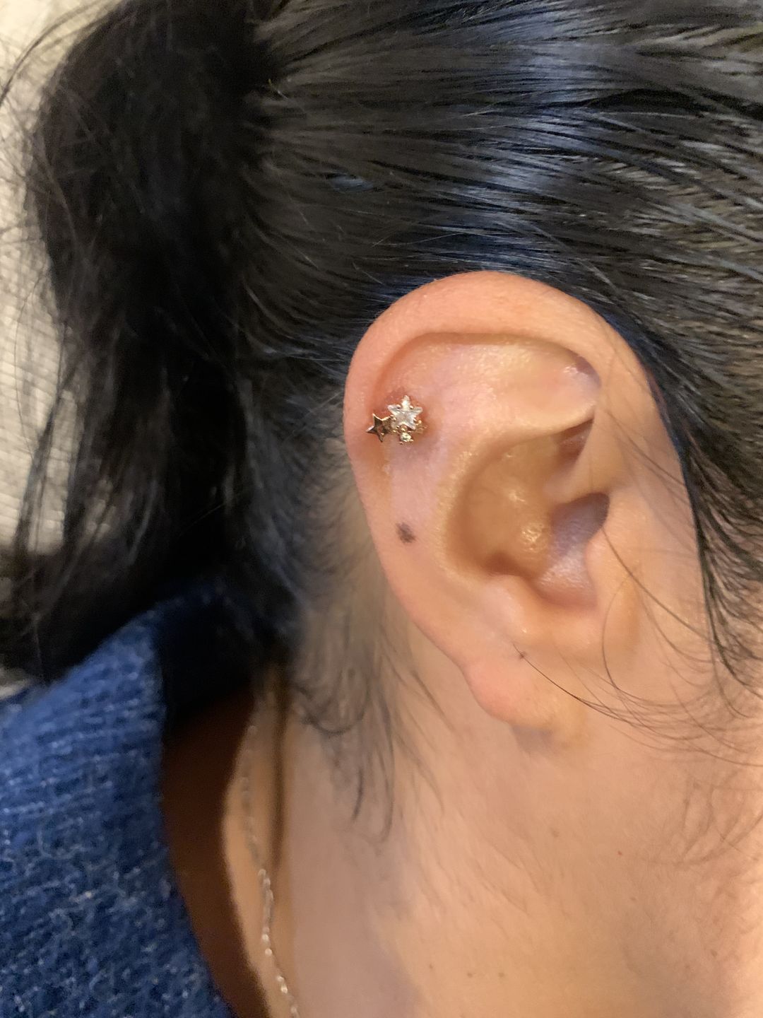 Customer photo review of Piercing Estrellas Rosca Plana