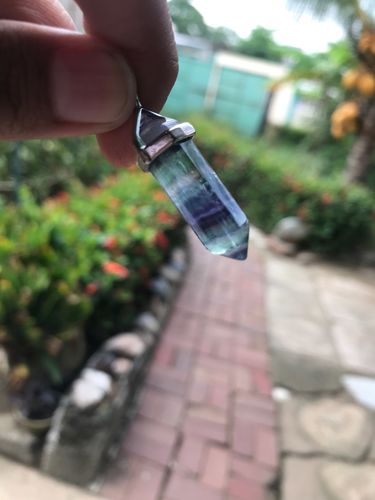 Customer photo review of Collier et pendentif pendule en Fluorite multicolore