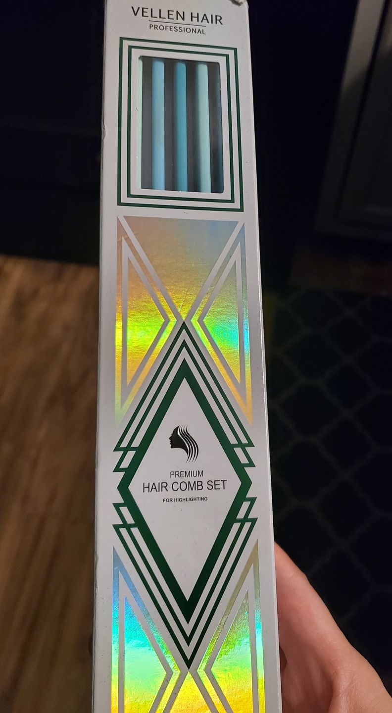 Customer photo review of Vellen Hair Highlighting Comb Set - 5 Sizes