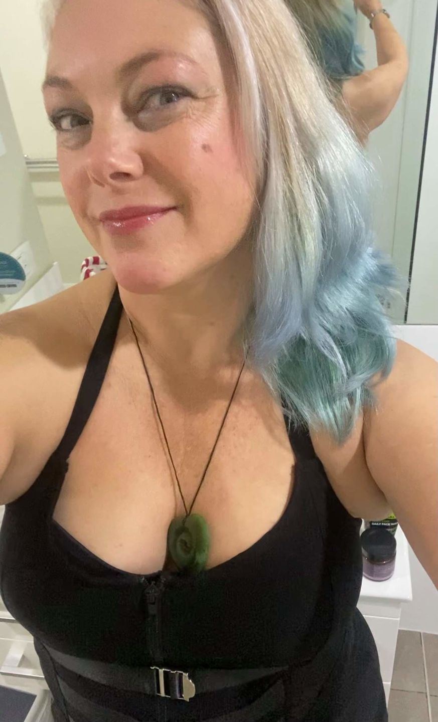 Customer photo review of Genuine NZ Greenstone 5cm Heart Koru Necklace
