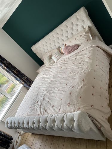 Customer photo review of Colorado Soft Cream Naple Chesterfield Sleigh Scroll Bed Frame