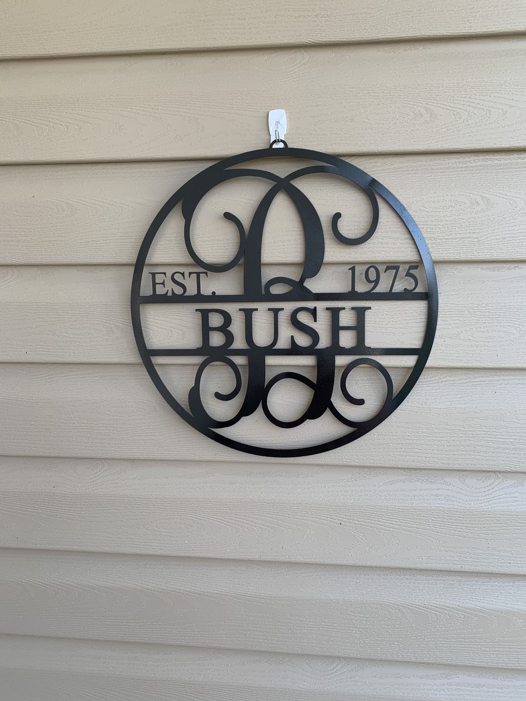 Customer photo review of 15" Established Circle Name and Date Monogram