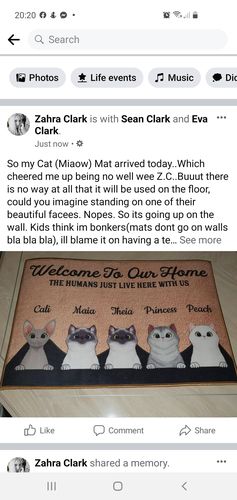 Customer photo review of Welcome To Our Home Custom Doormat