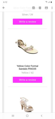 Customer photo review of Yellow Color Formal Sandals FR4335