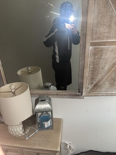 Customer photo review of Zip Pocket Dual Stripe Track Pants (Black-White)