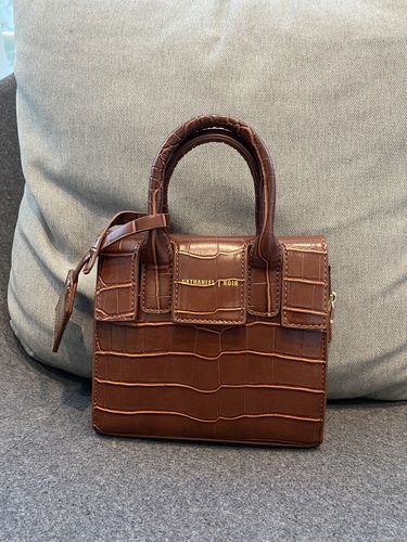 Customer photo review of The bordeaux croc mini (brown)