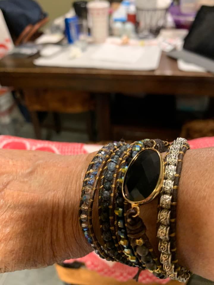 Customer photo review of Onyx Moonlight Protection Wrap Bracelet